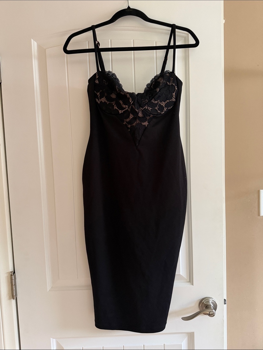 Camila Coelho Black Slip Dress with Gold Hardware